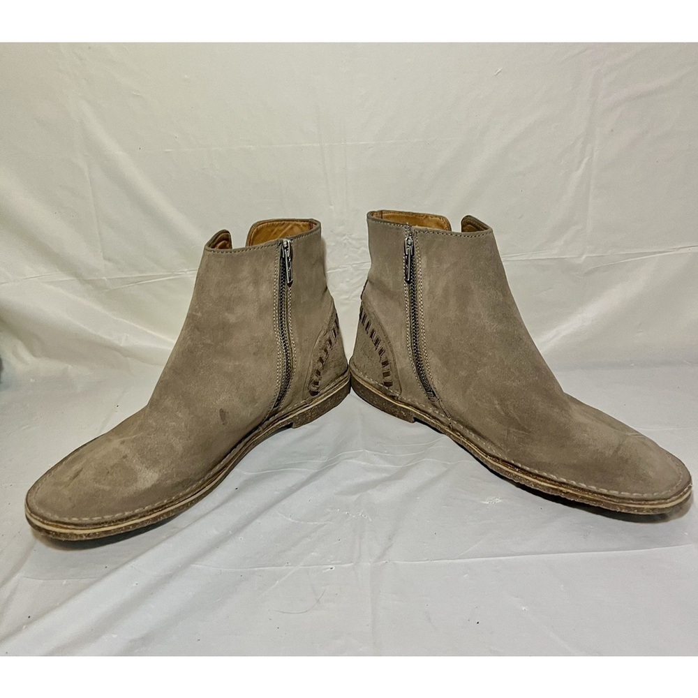 Frye Sierra Whipstitch Suede Tan Boho Crepe Festival Bootie Size 9.5M - Picture 11 of 11